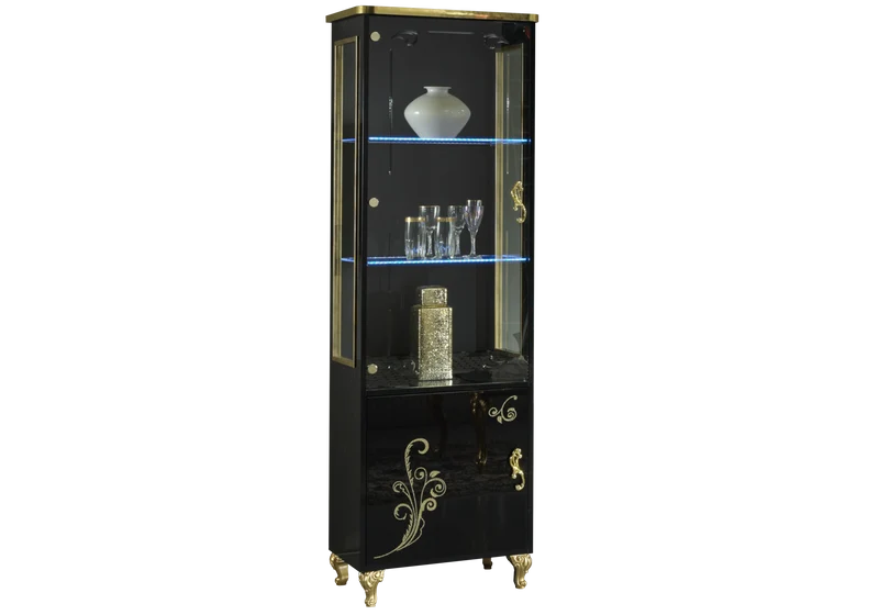 Ensemble meuble TV baroque noir doré - ROSA