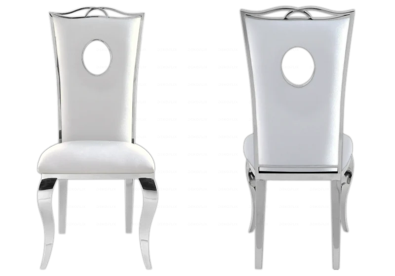 Ensemble table marbre beige et 4 chaises argent – Neo