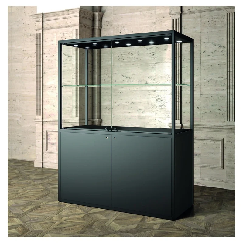 Casa Padrino Luxus Museumsvitrine 160 x 60 cm H. 200 cm mit LED - Ladeneinrichtung - Boutique Möbel - Made in Italy