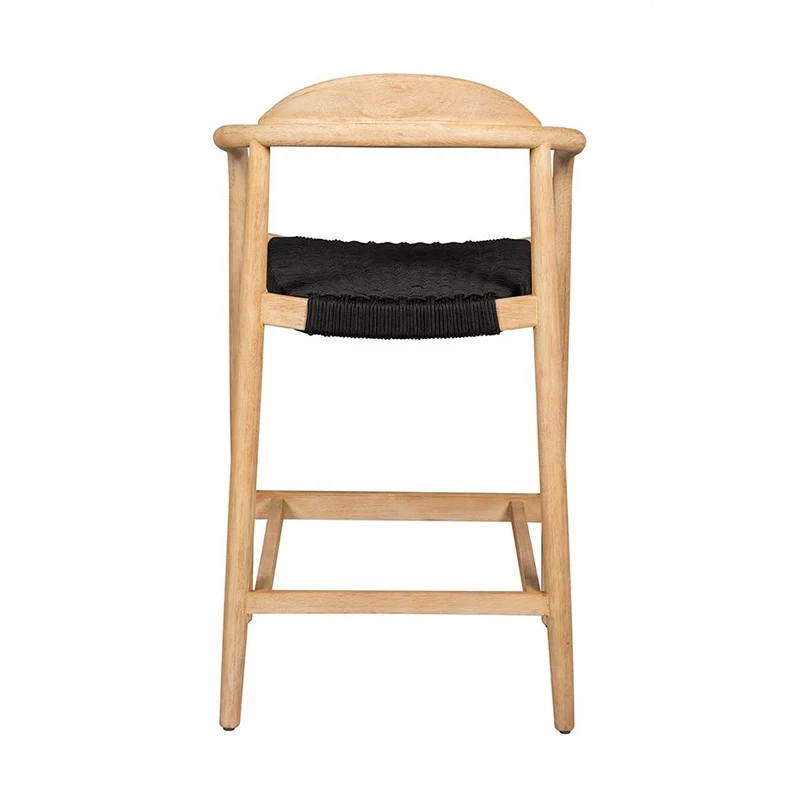 Chaise snack Eucalyptus et corde noire