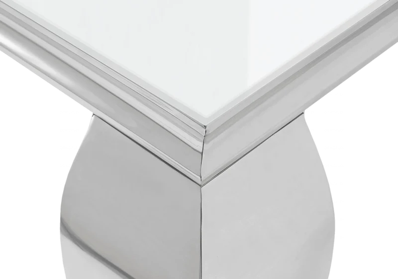 Salle à manger complète verre blanc argent – Neo