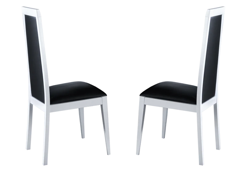 Salle à manger design laquée blanc noir – ELISA