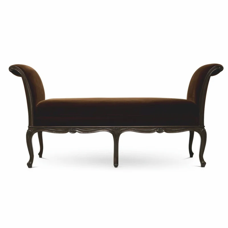 Casa Padrino Luxus Barock Samt Sitzbank Dunkelbraun 172 cm - Luxus Barock Wohnzimmer & Hotel Möbel