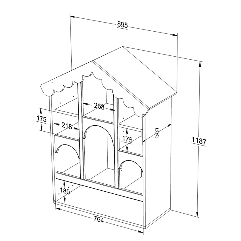 Bibliothèque Wood Luck Babushka Rose