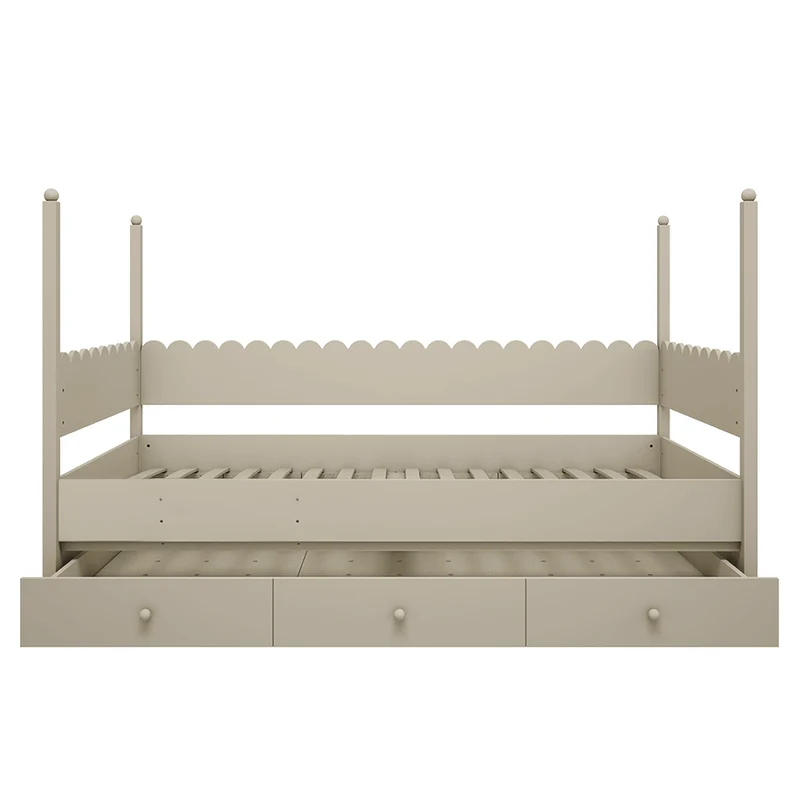 Lit superposé 90x200 sommiers et tiroir inclus Wood Luck Babushka Olive