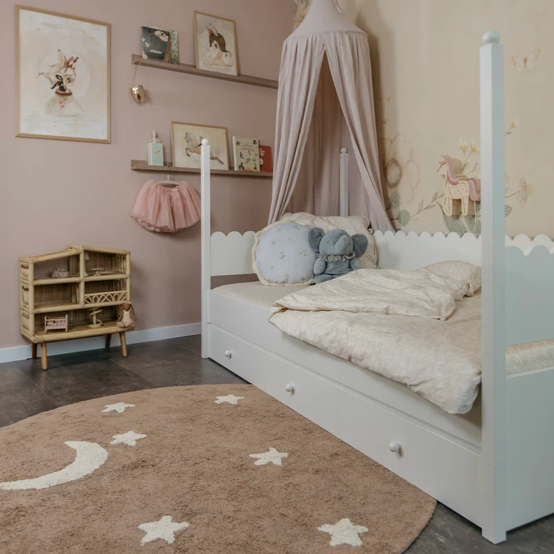 Lit superposé 90x200 sommiers et tiroir inclus Wood Luck Babushka Blanc