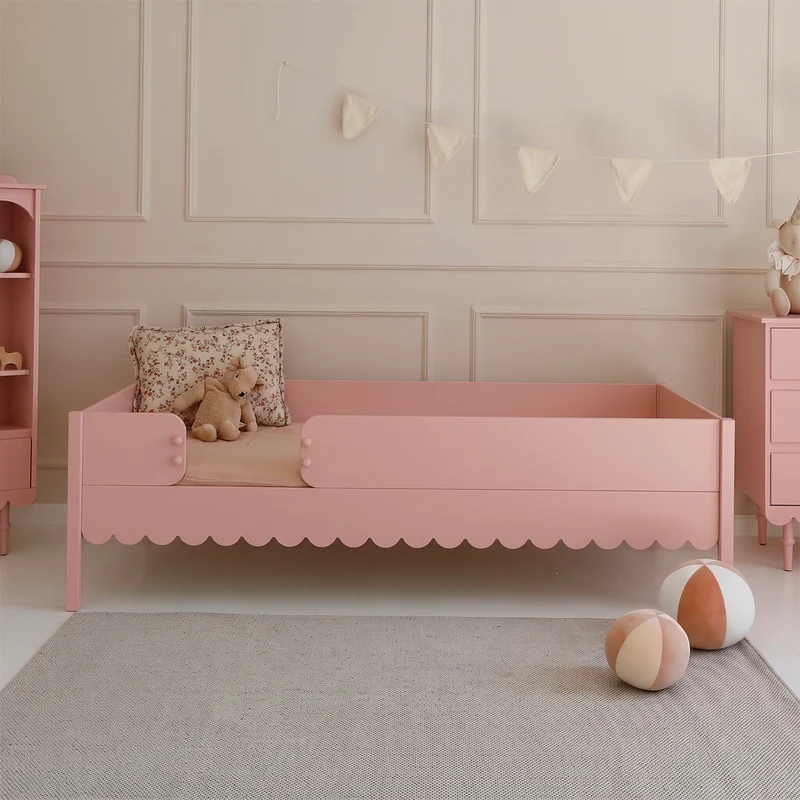 Lit 90x200 barrière et sommier inclus Wood Luck Babushka Rose