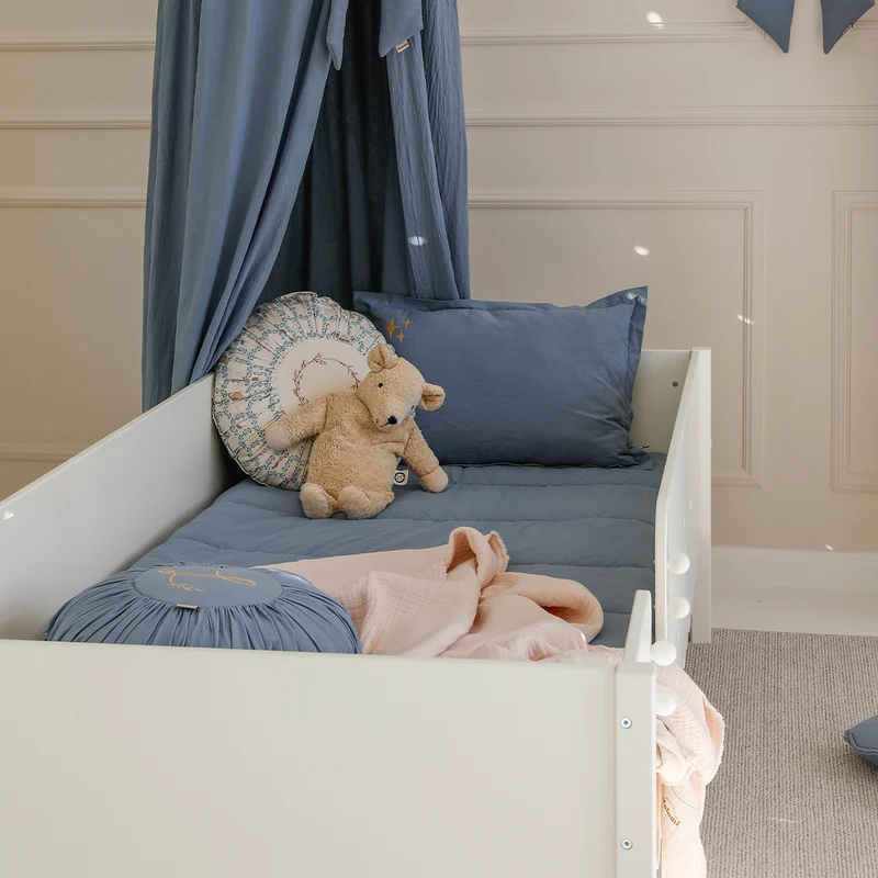 Lit 90x200 barrière et sommier inclus Wood Luck Babushka Blanc