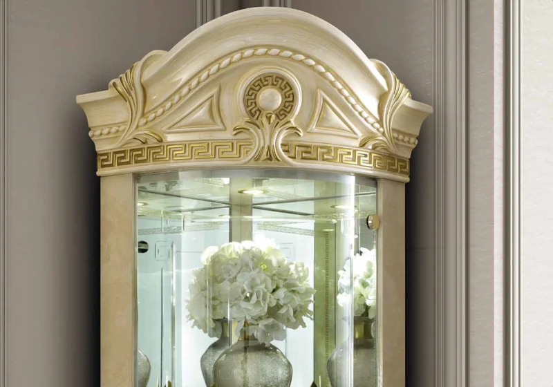 Espace TV baroque ivoire et or versace – IMPERIA