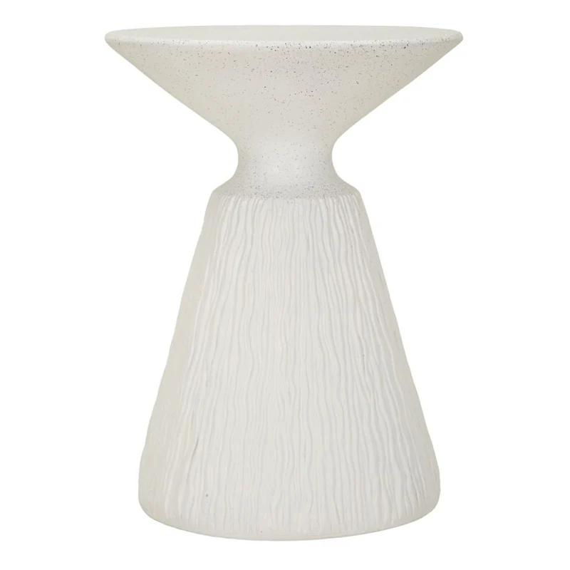Bout de canapé 40 cm effet pierre Terraza Crème