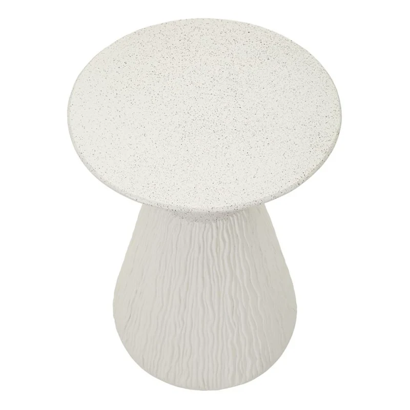 Bout de canapé 40 cm effet pierre Terraza Crème