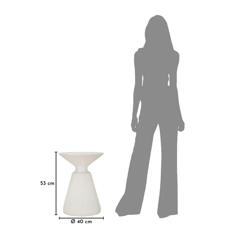 Bout de canapé 40 cm effet pierre Terraza Crème
