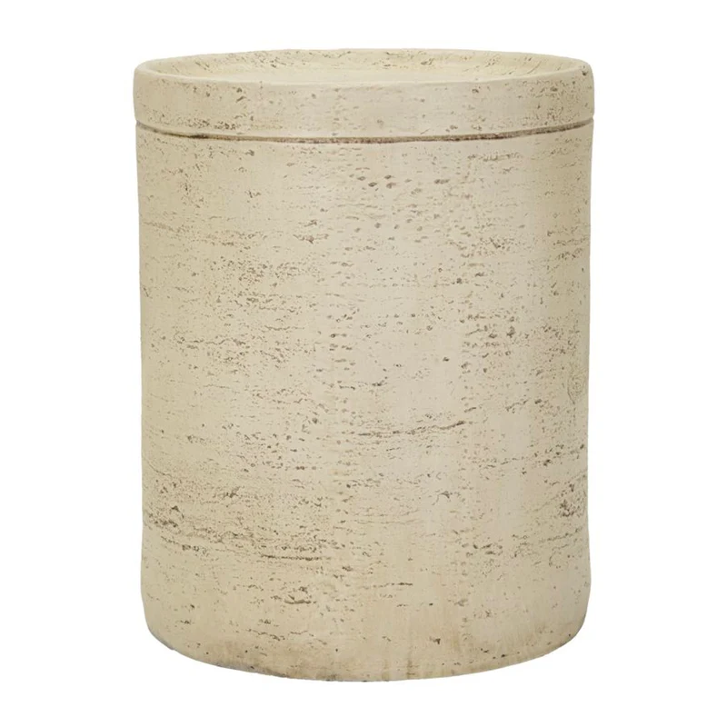 Bout de canapé 35 cm effet pierre Terraza Crème