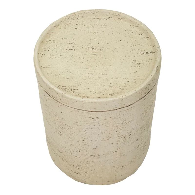 Bout de canapé 35 cm effet pierre Terraza Crème