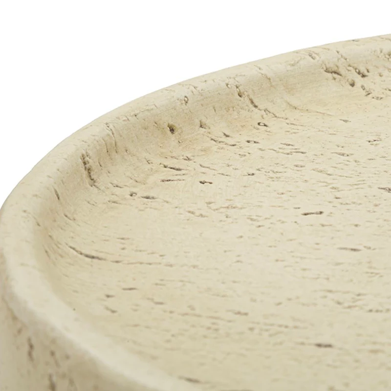 Bout de canapé 35 cm effet pierre Terraza Crème