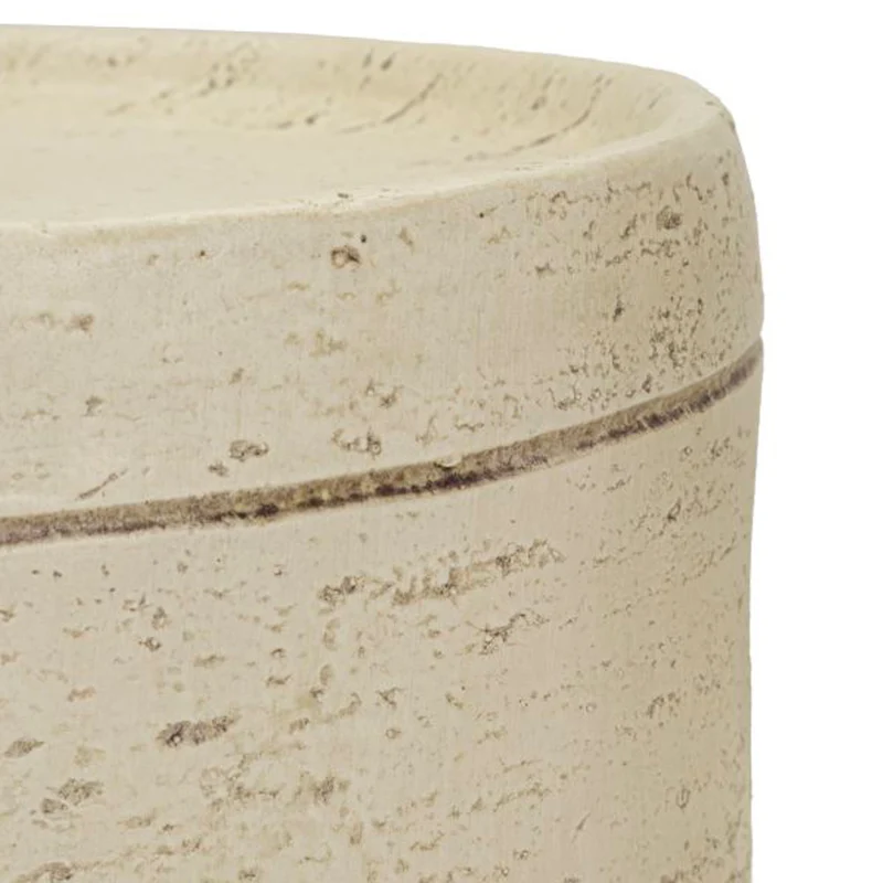 Bout de canapé 35 cm effet pierre Terraza Crème