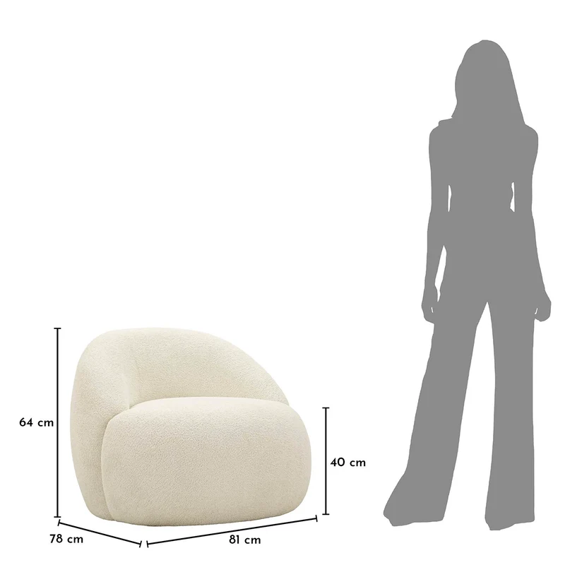 Fauteuil Tayla Blanc cassé