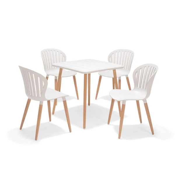 Chaise repas outdoor plastique recyclé blanc