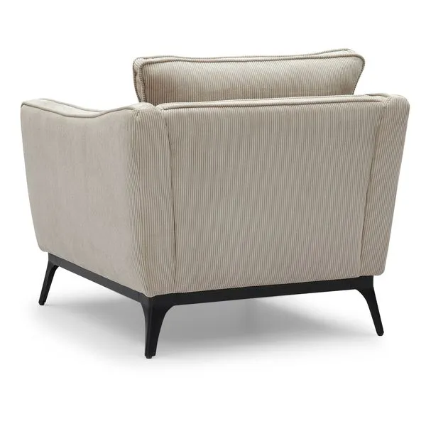 Fauteuil velours côtelé beige