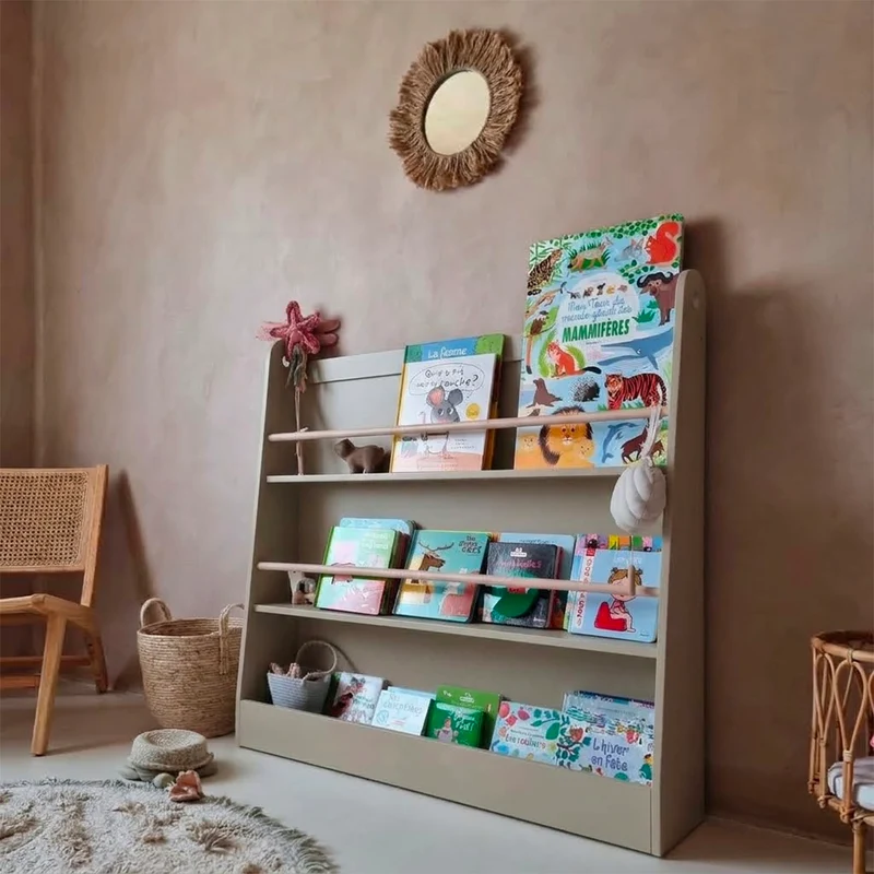 Bibliothèque Wood Luck Bookworm Olive