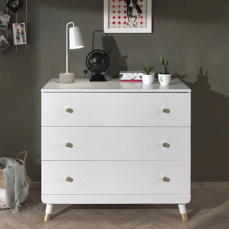 Commode 3 tiroirs Vipack Billy Blanc