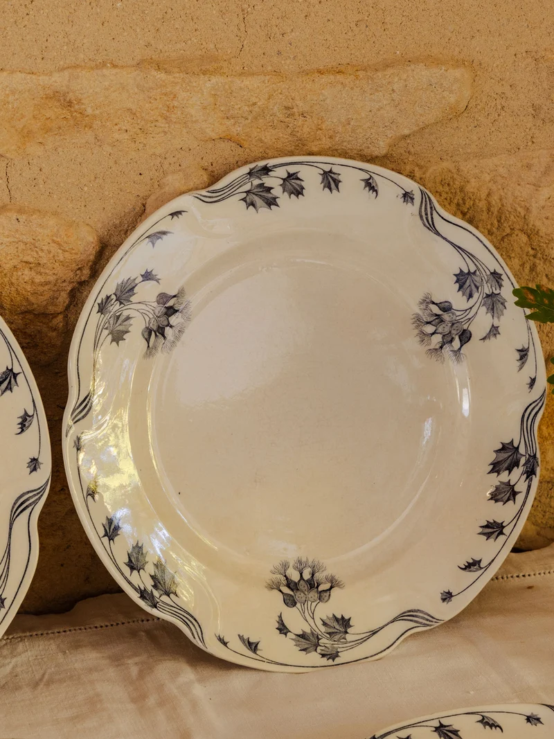 Antoinette, le lot de 7 assiettes en faïence N°339