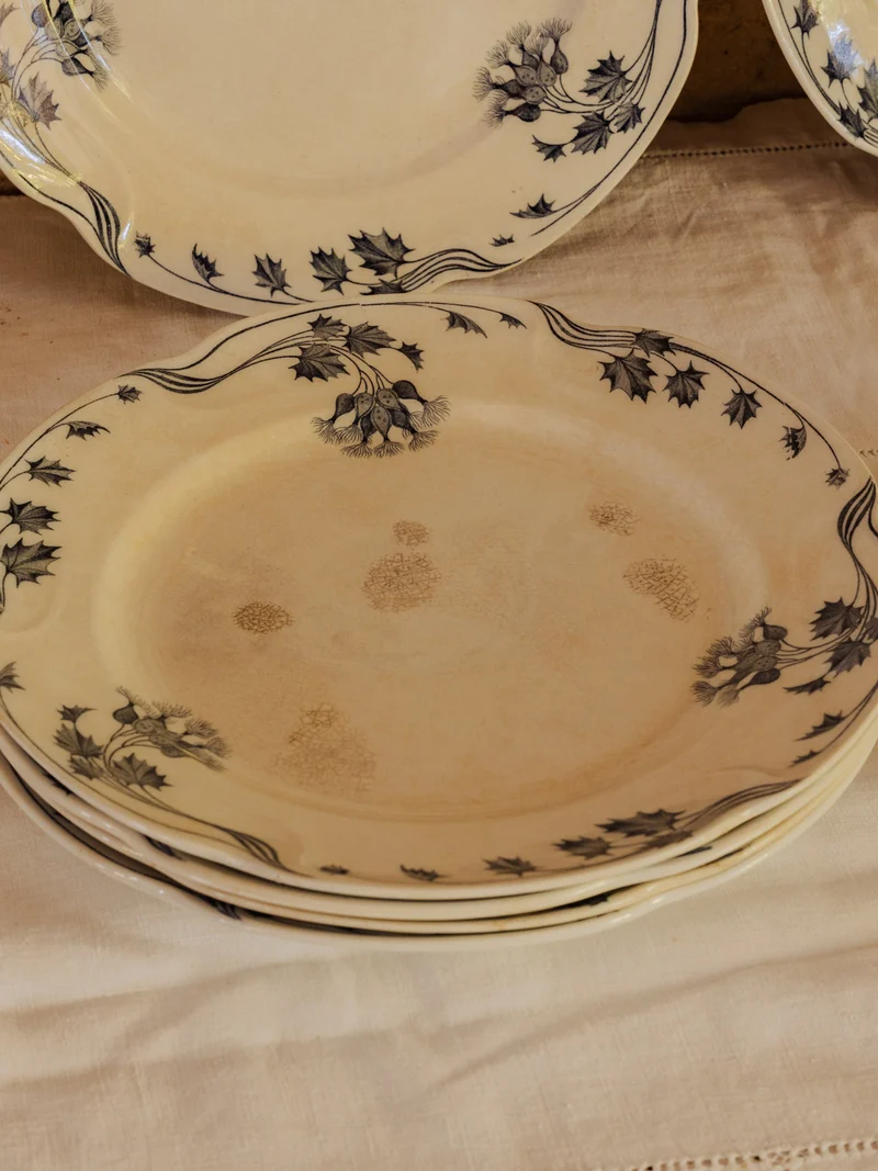 Antoinette, le lot de 7 assiettes en faïence N°339