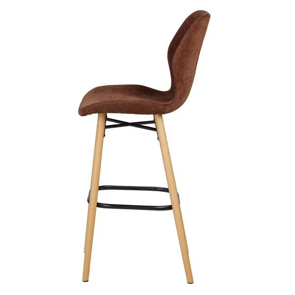 Chaise snack tissu soft touch acajou