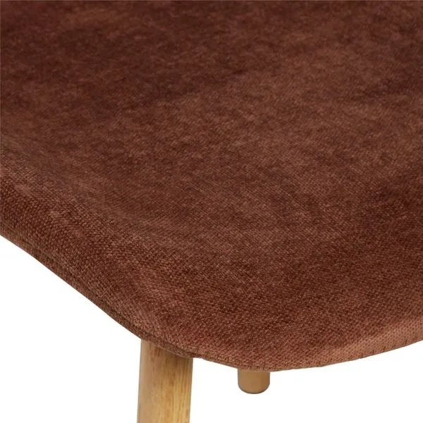 Chaise snack tissu soft touch acajou