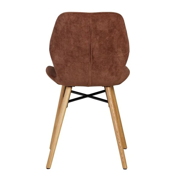 Chaise tissu soft touch acajou