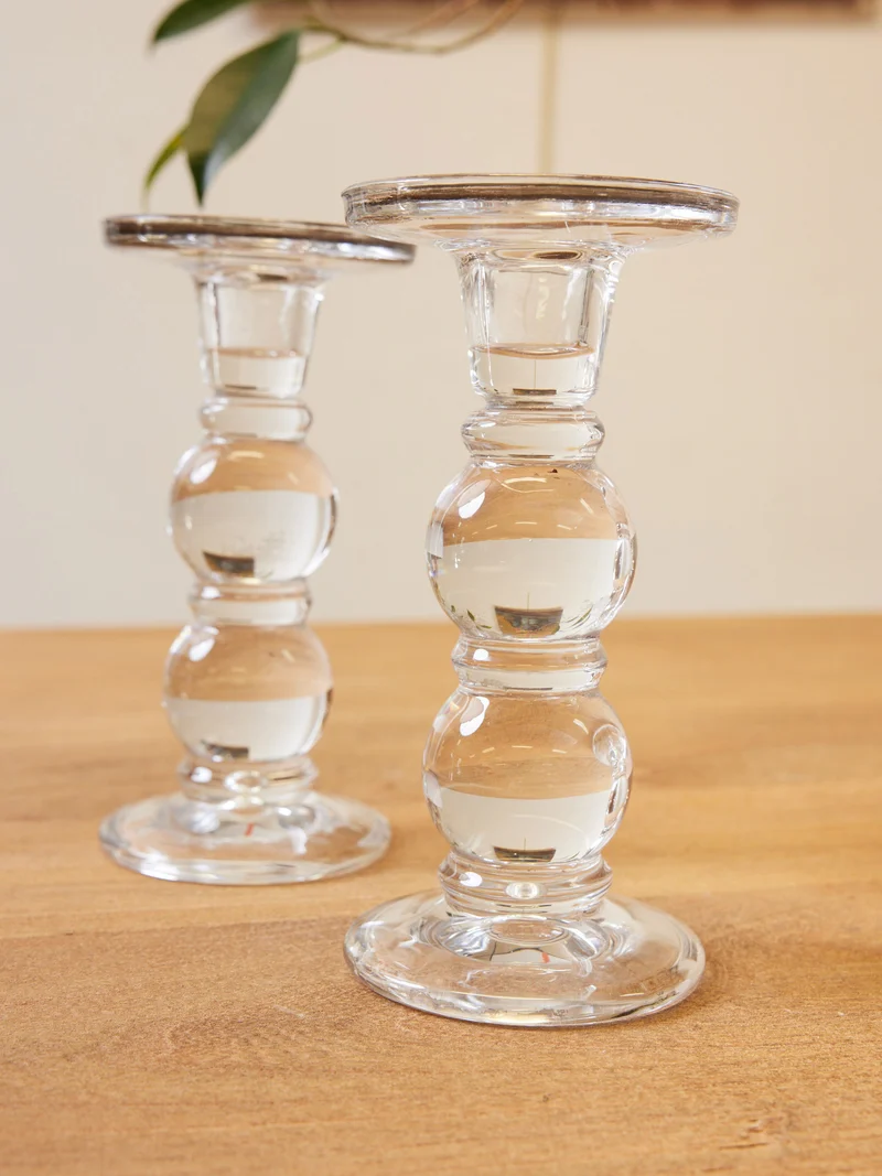 Ulysse, la paire de bougeoirs en verre N°122