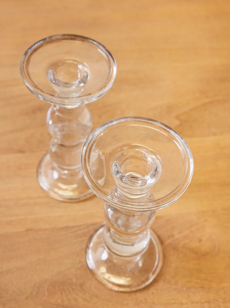 Ulysse, la paire de bougeoirs en verre N°122