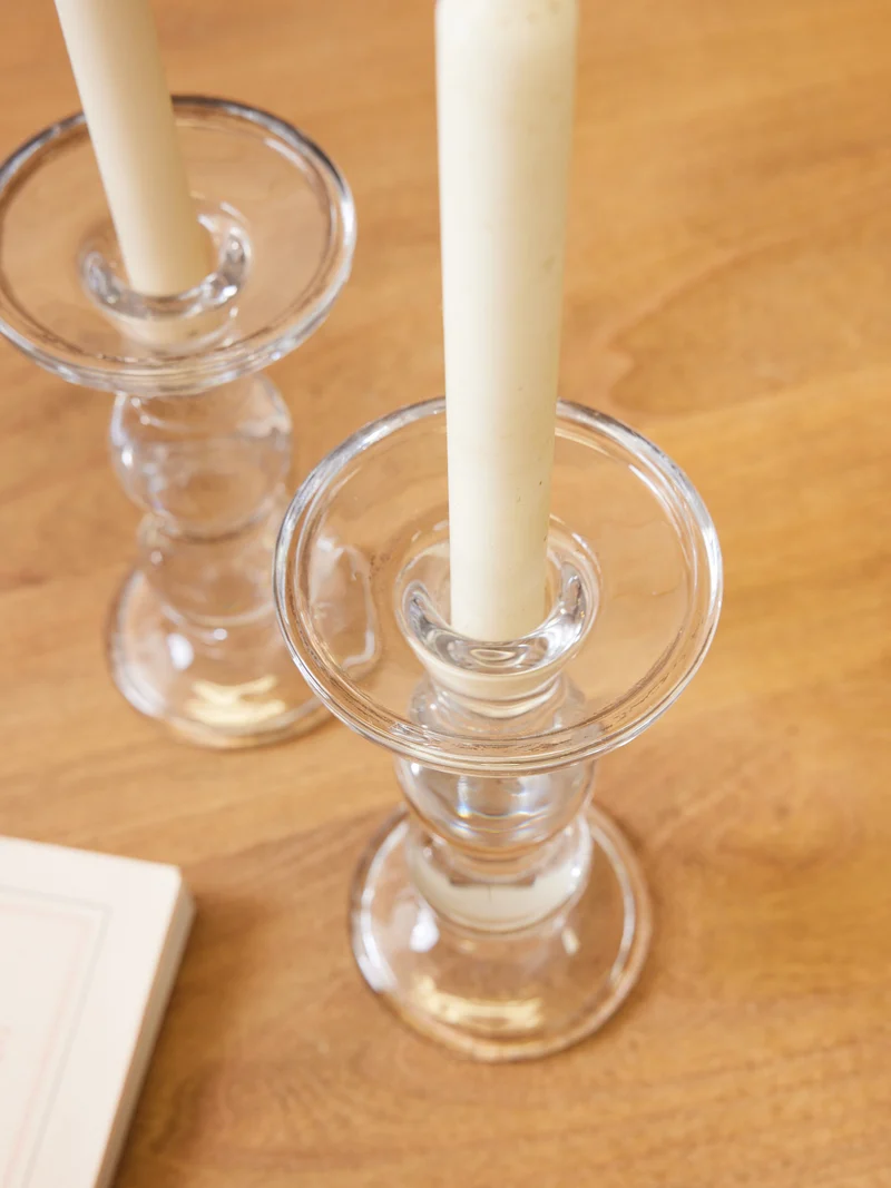 Ulysse, la paire de bougeoirs en verre N°122