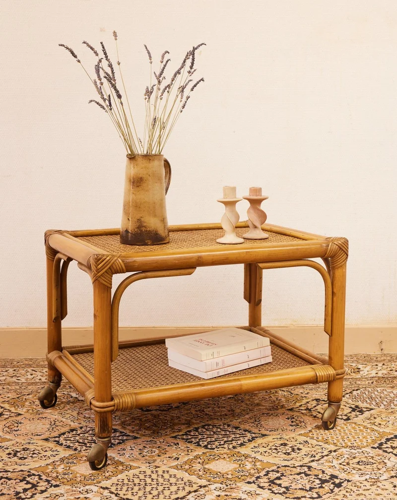 Léonie, la table basse en rotin N°1141
