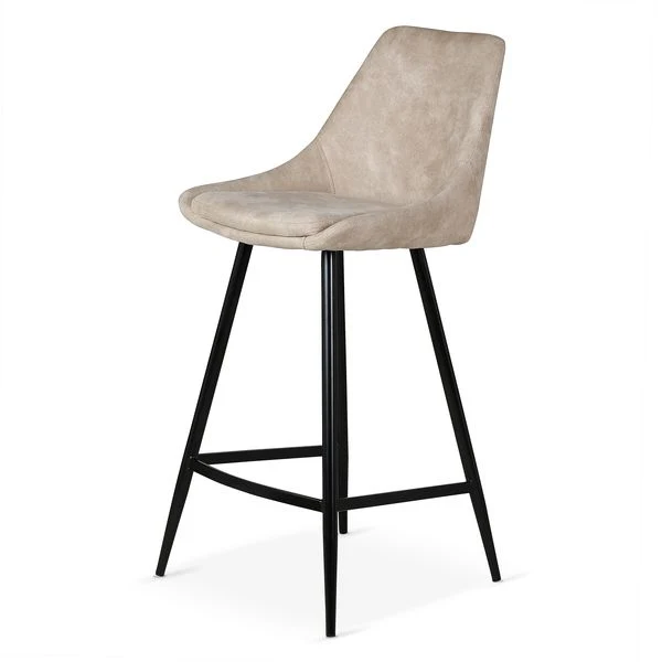 Chaise snack tissu effet daim beige