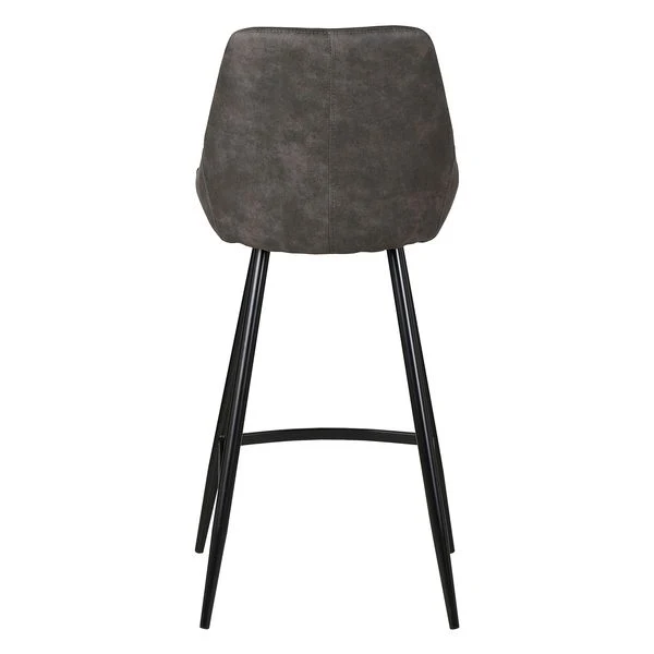 Chaise snack tissu effet daim gris foncé