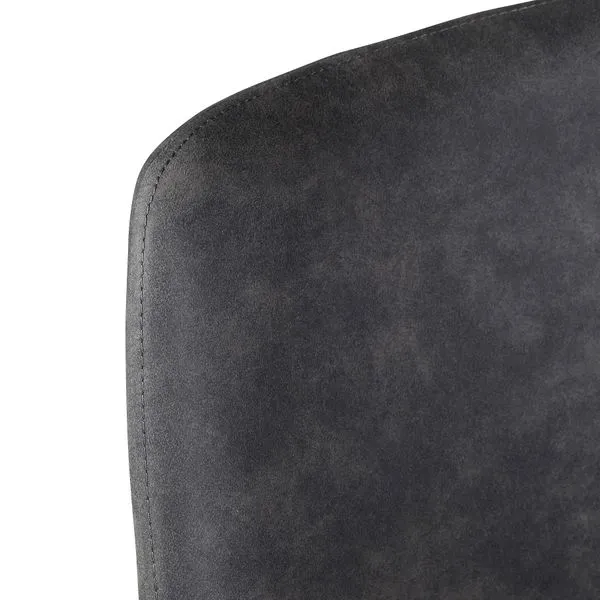 Chaise snack tissu effet daim gris foncé