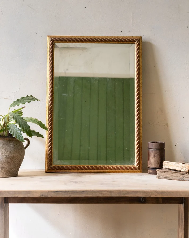 Georges, le miroir rectangulaire en bois au contour torsadé N°1425