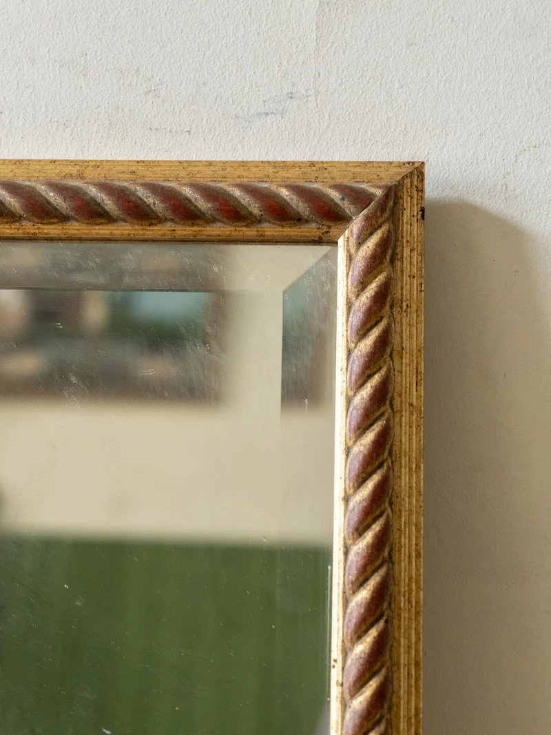 Georges, le miroir rectangulaire en bois au contour torsadé N°1425