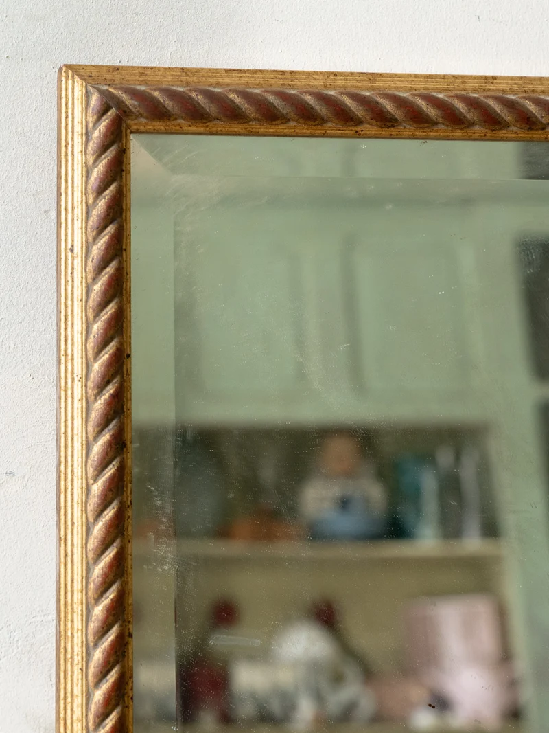 Georges, le miroir rectangulaire en bois au contour torsadé N°1425
