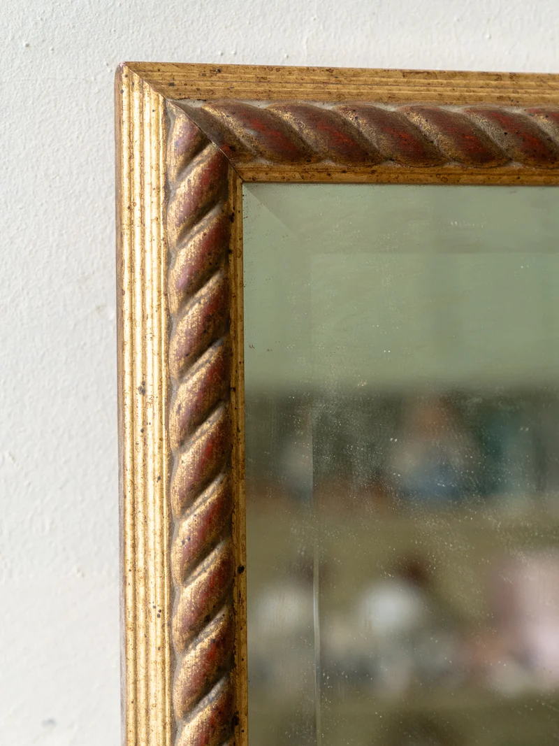 Georges, le miroir rectangulaire en bois au contour torsadé N°1425