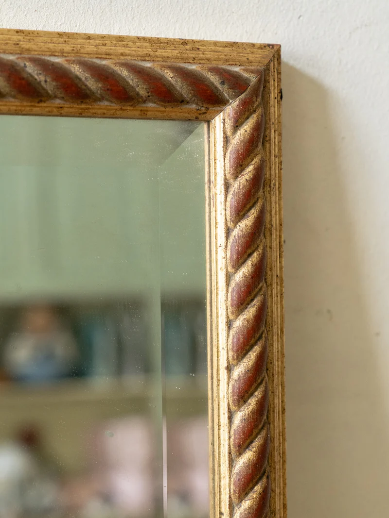 Georges, le miroir rectangulaire en bois au contour torsadé N°1425