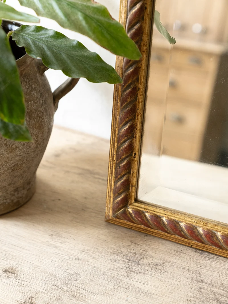 Georges, le miroir rectangulaire en bois au contour torsadé N°1425