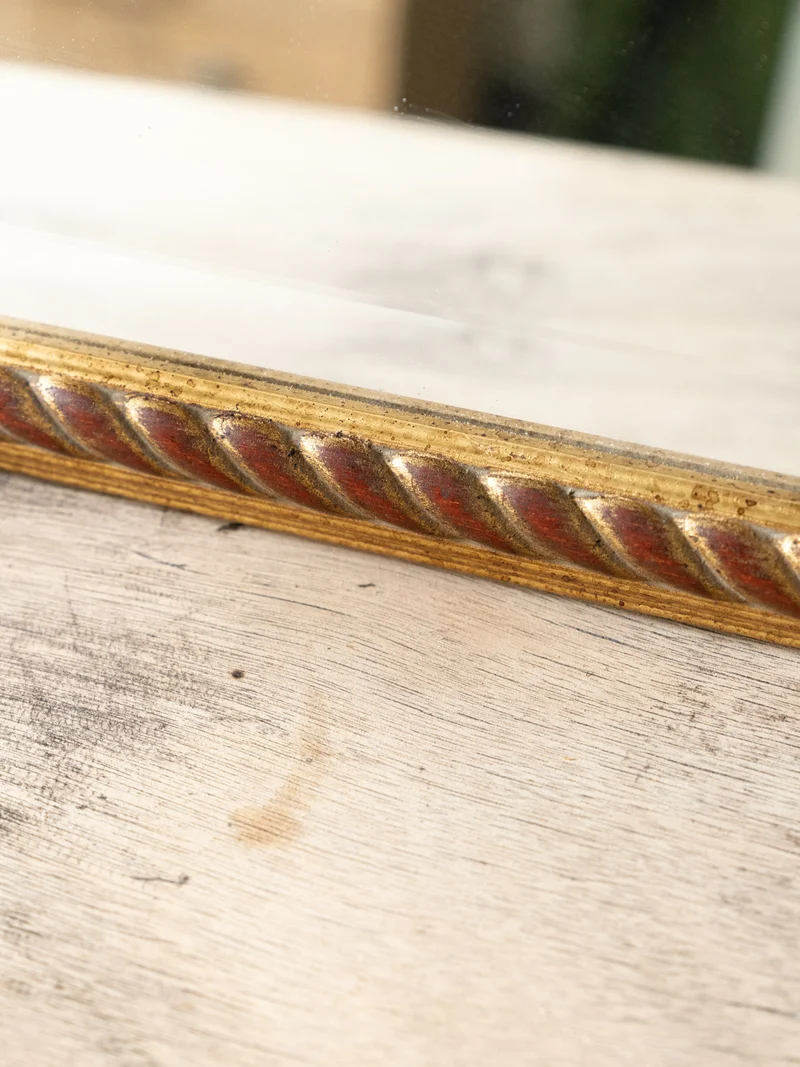 Georges, le miroir rectangulaire en bois au contour torsadé N°1425