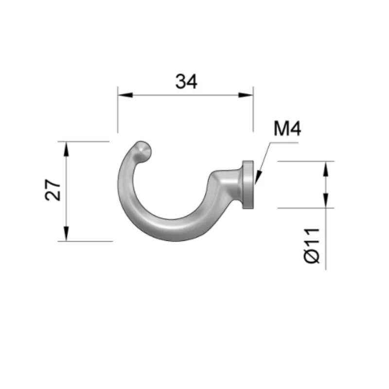 Crochet de suspension simple - Satin