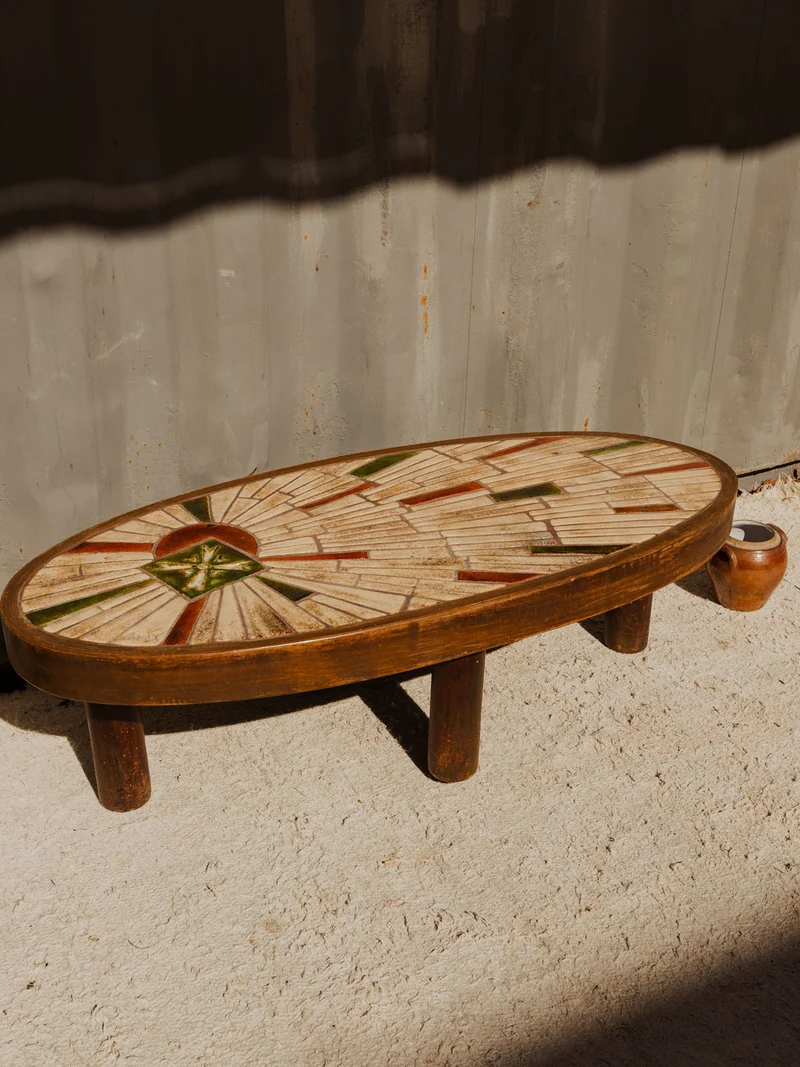 Donna, la table basse en bois et céramique N°1130