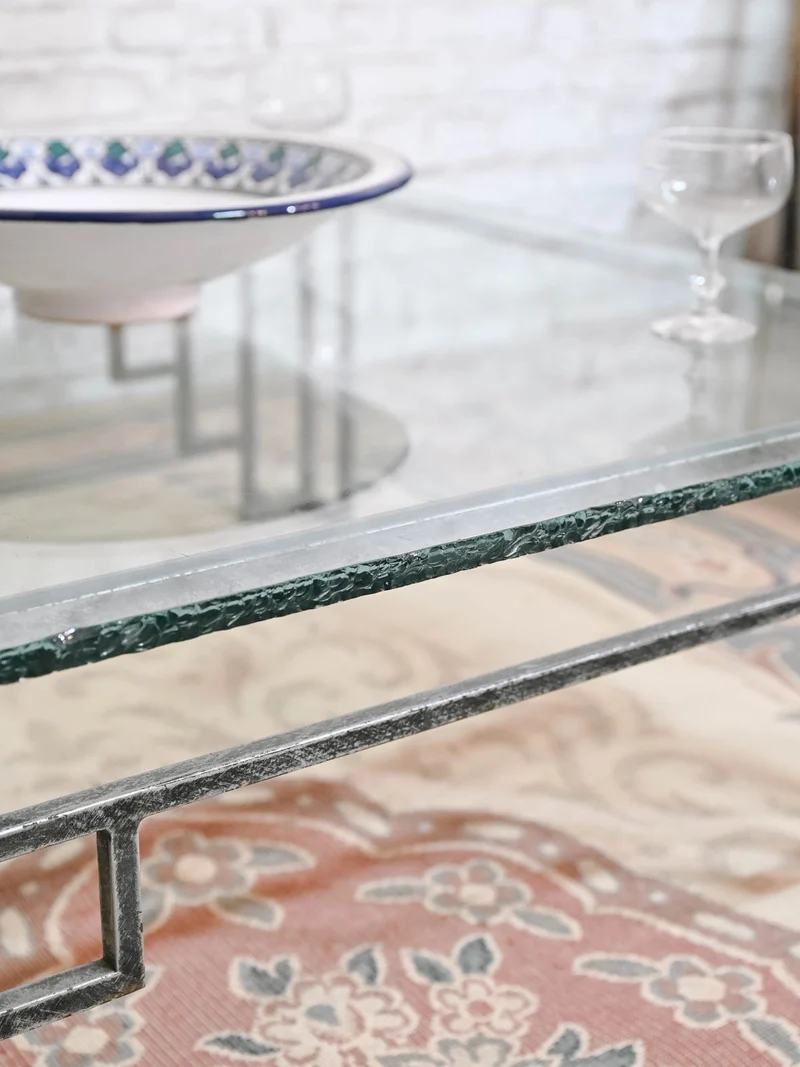 Donna, la table basse en verre et fer forgé N°1529