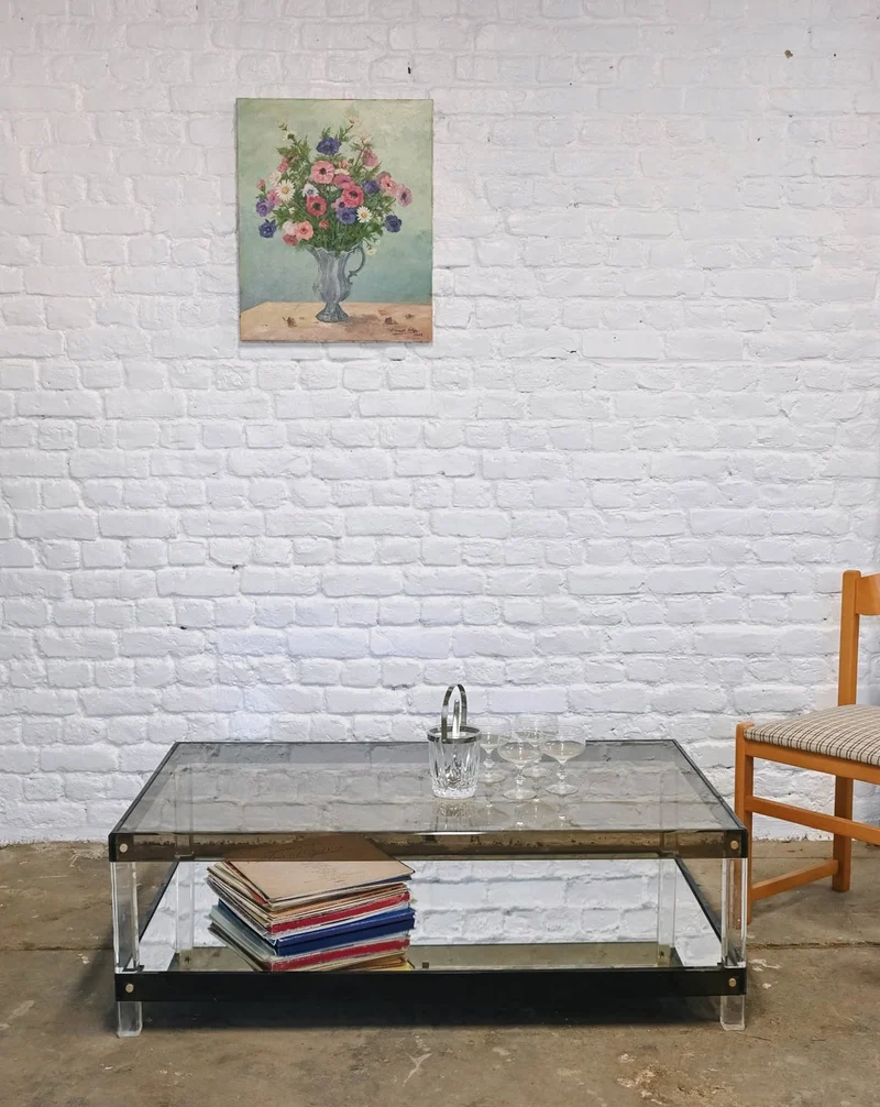 Donna, la table basse en verre et plexi N°1528