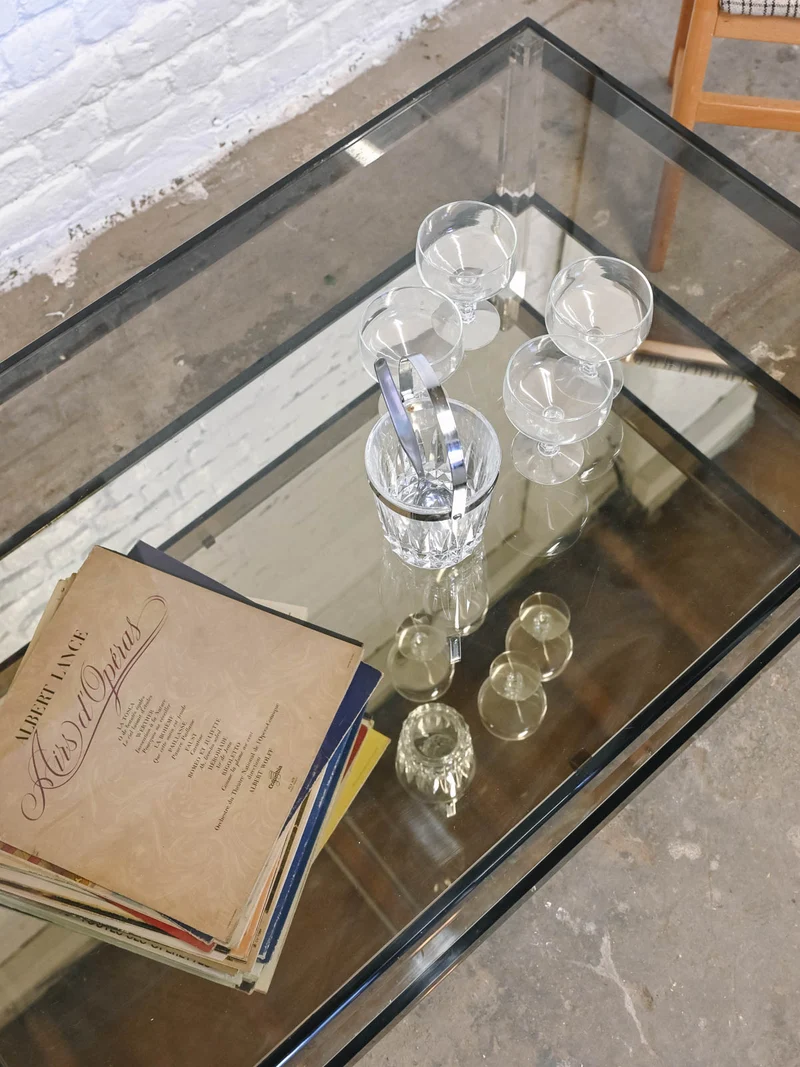 Donna, la table basse en verre et plexi N°1528