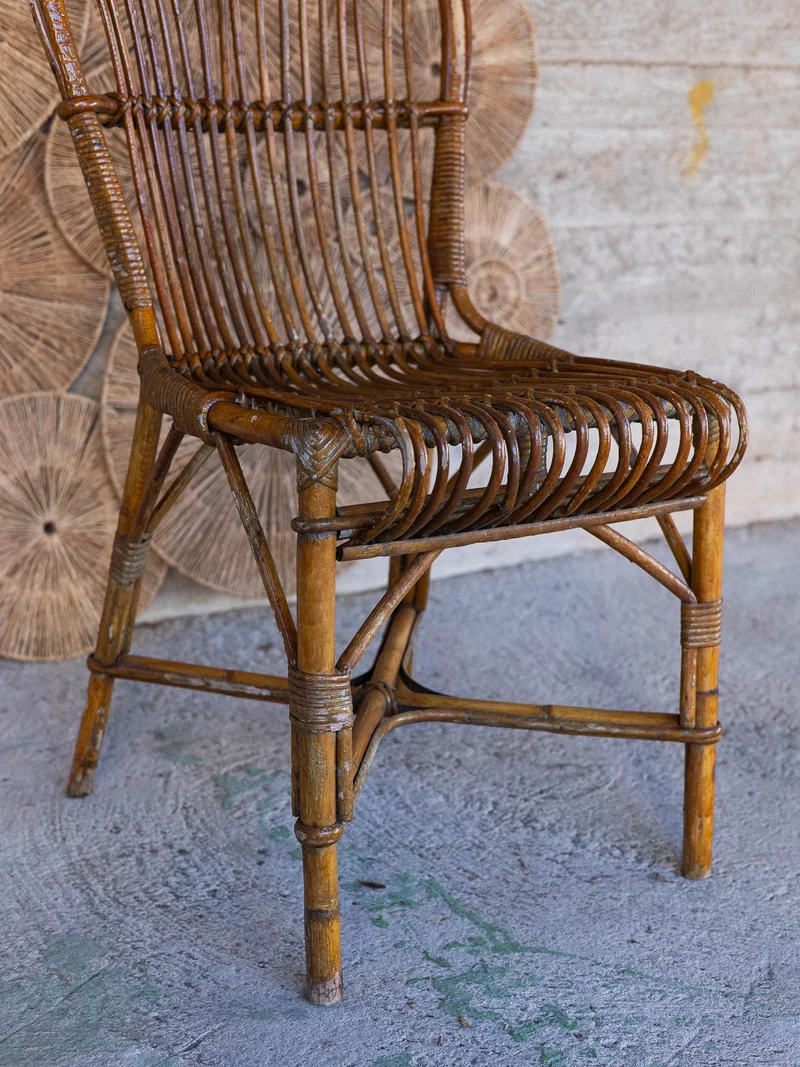 Claude, la paire de chaises en osier N°1571